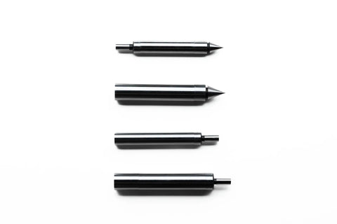 Industrial Grade Mechanical Edge Finder Featuring .200-Inch Tactile Contact Tip And 3/8-Inch Shank in black finish.
