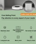 Wall Mounted Bathroom Sink with creative towel rack design, featuring high temperature ceramics and stainless steel, suitable for various spaces.