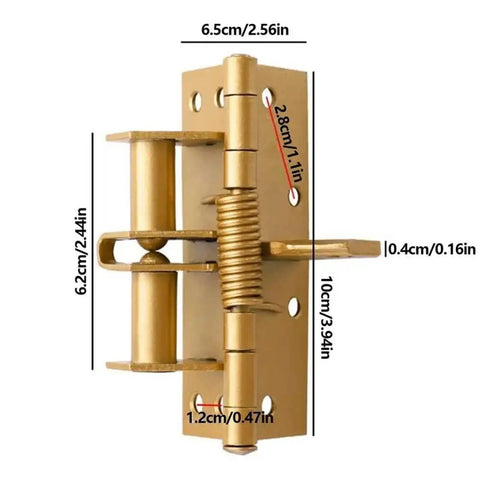 Heavy Duty Self Closing Spring Hinges For Doors And Gates No Brainer Install And Smooth Auto Close For Home And Commercial Use Sturdy Steel Construction Built To Last Reliable Hinged Hardware gold steel hinge with 6.2cm spring