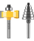 Rabbet Router Bit Kit With One Quarter Inch Shank And Seven Bearings For Multiple Depths From One Eighth To One Half Inch