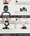 Assembly steps for Must-Have Set Of 2 Modern Touch Lamps With Dual USB Ports And AC Outlet, 3-Way Dimmable Black Desk Lamps