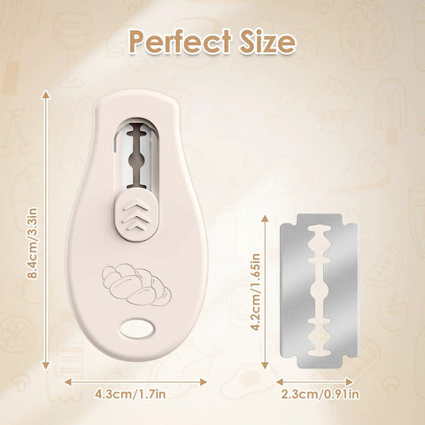 Beige Magnetic Bread Lame For Home Bakers And Dough Nerds With Dual Sided Locking Blade, Extractable Scoring Tool For Sourdough