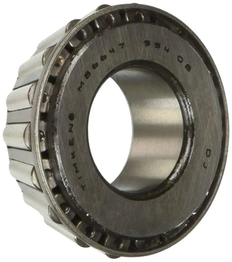 Precision Carbon Steel Tapered Roller Bearing Cone M86647, detailed view highlighting grooves and steel finish for hub assemblies.