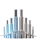 Top Shelf Hella Tough L Handle Indexing Plunger Bolt VCN233 in various sizes, stainless steel, for workholding applications.