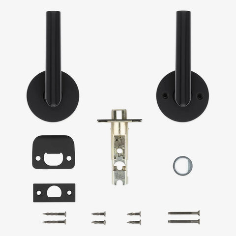 Interior Passage Door Lever For Closet And Hallway Doors No Lock Reversible Handle Matte Black Finish Easy Install set