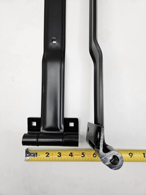 Black Aluminum 16 Inch Strap Hinges Pair For Trailer And RV Doors Offset Bent Design Rust Resistant 270 Degree Swing