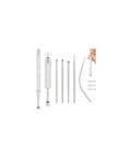 Piercing Taper Ball Grabber Tool Set 14G 16G 18G 20G Stainless Steel For Easy Jewelry Change Threadless Insertion Pin And Screw On Insertion Pin Reacher Tool For Safe Flat Back Earrings Ear Nose Navel Lip Piercings Kit, various components displayed.
