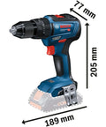 18V System Bad Boy Cordless Combi Drill With 55 Nm Kickin Torque Brushless Motor, 205mm tall, compact for tight spaces.