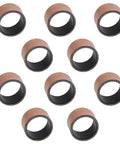 10 Pack Heavy Duty Sleeve Bearings With 10 mm Bore 12 mm Outside Diameter And 8 mm Length Bronze Sintered Oilless Bushings arranged in a circle.