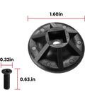 Heavy Duty Replacement Plunger Piston And Screw Kit For 10 Oz Caulking Gun showing 1.60in black plastic plunger and 0.63in screw.