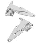 Two Pack Heavy Duty Zinc Alloy Door Hinges For Oven, Kitchen Equipment And Fridge Cold Storage, Rugged Door Hardware With Enhanced Seal And Adjustable Fit, Durable Zinc Alloy Construction For Long Lasting Performance, silver hinge pair