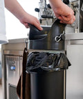 Espresso Knock Box Garbage Bags 13x35 Inches 100 Pack Heavy Duty Thick Liners in use on a floor-standing bin