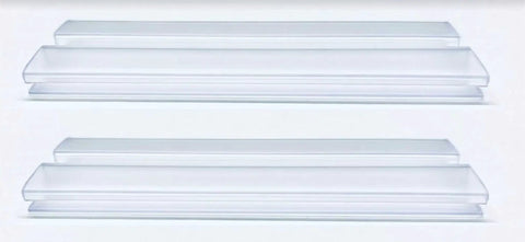 Clear PVC Piano Hinge 24 Inch For Plexiglass And Acrylic Panels 3 16 Thick Two Pack showing two clear strips side by side