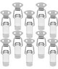 Top Notch 10 Piece Stainless Steel Toggle Hasp Latch Kit For Toolbox Cabinet Boxes And Storage Trunks With Durable Spring Lock Mechanism, 10 metal latches.