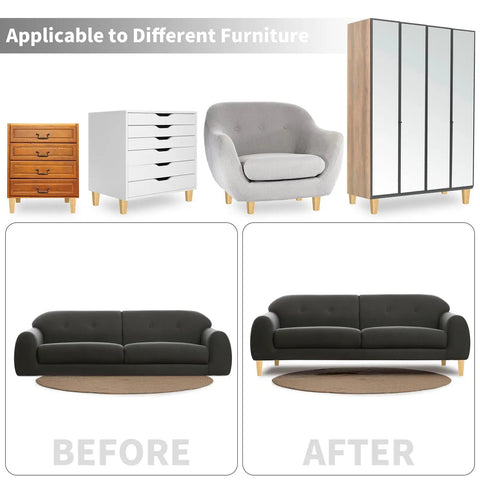 Set Of 8 6 Inch Square Solid Wood Furniture Legs For Sofa Couch Armchair Bed Dresser Cabinet Replacement Mid Century Style