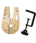 Pro Grade Jewelry Clamp Fixture For Goldsmithing And DIY Crafting with wood platform and metal clamp for precise work holding.