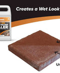 Wet Look Patio Paver Sealer With Gloss Finish Pro Grade Clear Water Based Sealant For Natural Stone Surfaces Enhances Color And Depth Protects Pavers High Performance Acrylic Resin 1 Gallon bottle and sealed vs untreated paver
