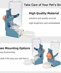 No Sweat Automatic Bird Feeder And Waterer Set With Gravity Fed System mounted with dual options for small cage birds.