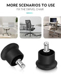 Heavy Duty Nylon Caster Wheel Covers Turn Loose Chairs Stationary Lock Em Solid black nylon inserts for swivel chairs.