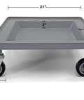 Glass Rack Dolly For Dish And Glass Racks, Heavy Duty Mobile Transport Cart With 4-Inch Wheels And Two Locking Casters, Light Gray, 250 Lbs Capacity