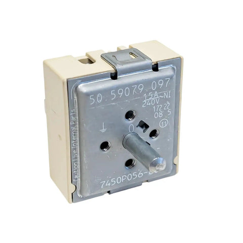 Heavy Duty Infinite Control Switch For Range Stove That Fits Whirlpool Models Perfectly Replaces 74011489 with metal front and knob.