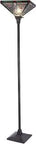 Innes Mission Tiffany Style Blackish Bronze 1 Light Torchiere Floor Lamp With 14 Inch Wide Shade 100 Watt Max E26 Bulb Indoor Use
