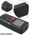 5-in-1 Wall Scanner for stud Finder Metal Wood AC Wire 5-in-1 black device showing buttons and display, top view and close-up.