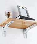 Heavy Duty Folding Shelf Brackets Built From Stainless Steel Collapsible For Tables And Workspaces White 14 Inch Space Saving