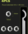 4PCS round 8.9mm diameter tungsten carbide cutters for wood lathe tools with diagram of size and mounted view.