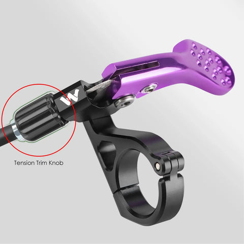 Dropper Post Lever For Mountain And Road Bikes Adjustable Seatpost Remote For 22.2mm Handlebars Ergonomic Design in purple