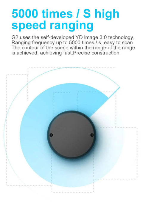 G2 Lidar Range Finder Sensor Module 12 Meter Range With 5K Hz Ranging Frequency For Indoor Use 360 Degree Scanning