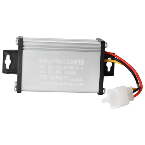 Straight Fire Heavy Duty DC To DC Voltage Converter 36V 48V 60V 72V To 12V 10A Step Down Regulator in aluminum housing.