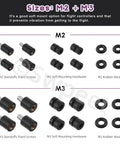 24Pcs M2 M3 Rubber Flight Controller Anti Vibration Kit With Fixed Screws Damper Balls O Rings Spacers Standoffs Soft Mounts