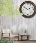 26 Inch Indoor And Outdoor Farmhouse Clock With Thermometer And Hygrometer All In One Weather Station Wall Art And Timepiece for Home Decor