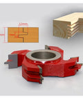 Professional Tungsten Carbide Wood Shaper Cutter For Door Making And Finger Jointers with dimension guide and wood example.