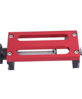 Pro Grade Dowel Hole Guide Aluminum Alloy Drill Jig with red frame for precise woodworking and furniture assembly