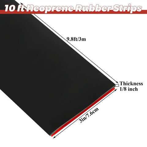 Neoprene Rubber Sheet With Self Adhesive Backing One Eighth Inch Thick Three Inch Wide Ten Feet Long For DIY GasketS Pads