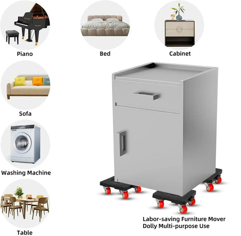 Heavy Duty Furniture Lifter With 4 Sliders And Crowbar 360 Degree Rotation Wheels Mover Dolly 660 lb Load Capacity lifting cabinet
