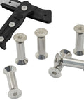 10 Pcs Knife Handle Screws and Fasteners Set, Silver Hex Flat Head Screws, DIY Projects, M4 Shafts, with knife scale.