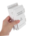 Hand holding Top Tier Phenofice White Plastic Electrical Junction Box Waterproof Case for outdoor electric installation.