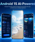Built Different 5G Unlocked Smartphone Running Android 15 With 8GB RAM Plus 256GB Internal Storage And A Crisp 6.8 Inch HD Punch Hole Display showcasing apps.
