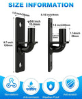 Beefy Heavy Duty Wall Mount Gate Hinges Two Pack For Farm And Chain Link Gates With Five Eighth Inch Pin Rust Resistant Outdoor Metal Gate Hardware For Fence Posts Black Ideal For Fence Posts Barns And Outdoor Gates dimensions display