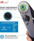 Close-up of 8-gear crimp tool from DT Deutsch Connector Kit 2 3 4 6 Pin With 16 Gauge Solid Contacts for accurate adjustments