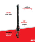Long Reach 15.3 Inch Pneumatic Ratchet With 200 RPM Speed And 30 Ft Lbs Max Torque One Quarter Inch Drive with labels showing features