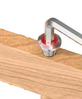 Premium M6x50mm Hex Socket Head Cap Screws 30 Pack 304 Stainless Steel furniture bolts with hex key in wood surface.