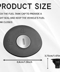 Locking Gas Cap for Ford F-150 Explorer Escape Fusion Focus Edge Mustang Taurus Expedition Lincoln MKS MKT MKX MKZ Navigator Mercury Milan PN 8U5Z-9C268-B Fuel Tank Cap, black, with dimensions shown