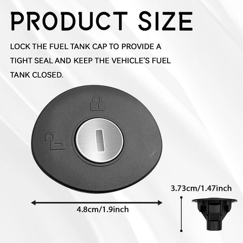 Locking Gas Cap for Ford F-150 Explorer Escape Fusion Focus Edge Mustang Taurus Expedition Lincoln MKS MKT MKX MKZ Navigator Mercury Milan PN 8U5Z-9C268-B Fuel Tank Cap, black, with dimensions shown