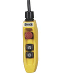 Bannon Compact Electric Cable Hoist 1100 Lb Capacity 95ft Lift yellow remote control switch for safe operation and lifting direction