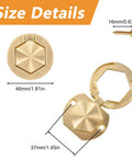Product dimensions of Hexagon Pocket Door And Drawer Handles Set Of 4 Flush Ring Pulls In Zinc Alloy Gold Finish Hidden Concealed Hardware