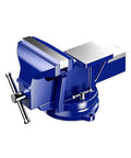 Hefty Six Inch Heavy Duty Bench Vise Featuring Bulletproof Swivel Mount And Butter Smooth Quick Locking Jaw for woodworking